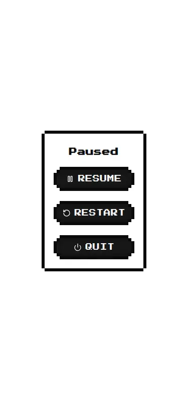 Harness screenshot of 8bitcn-pause-menu at 375 pixels wide