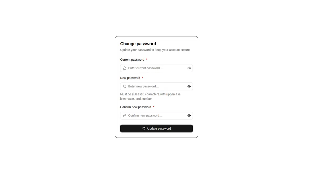 Harness screenshot of hextaui-auth-change-password at 1440 pixels wide