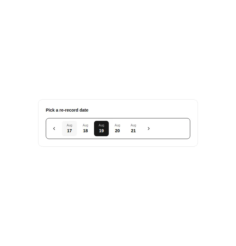 Harness screenshot of kibo-mini-calendar at 768 pixels wide