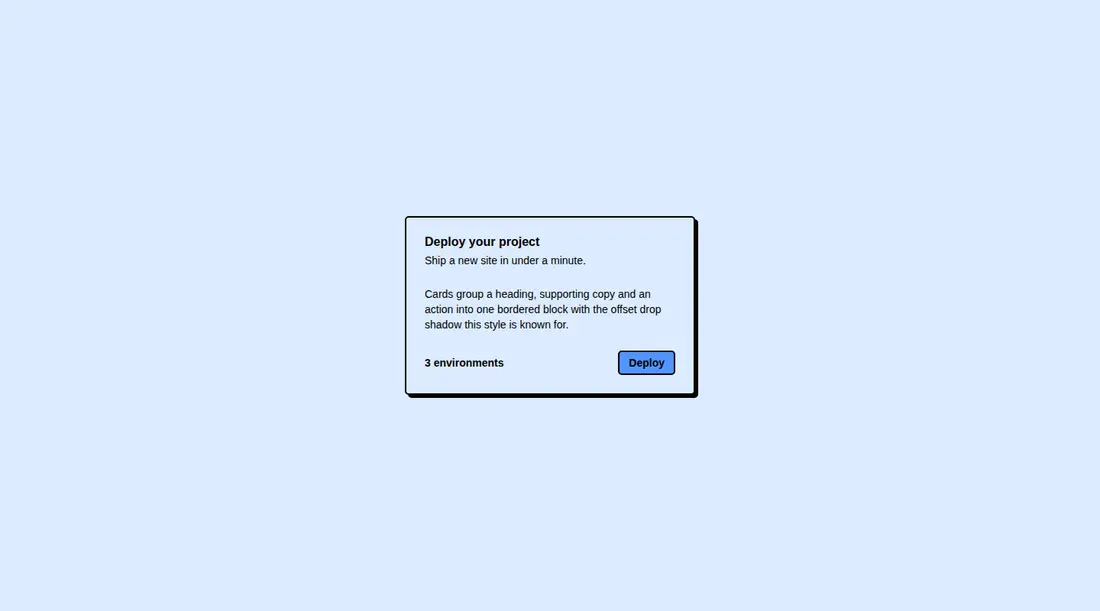 Harness screenshot of neobrutalism-card at 1440 pixels wide