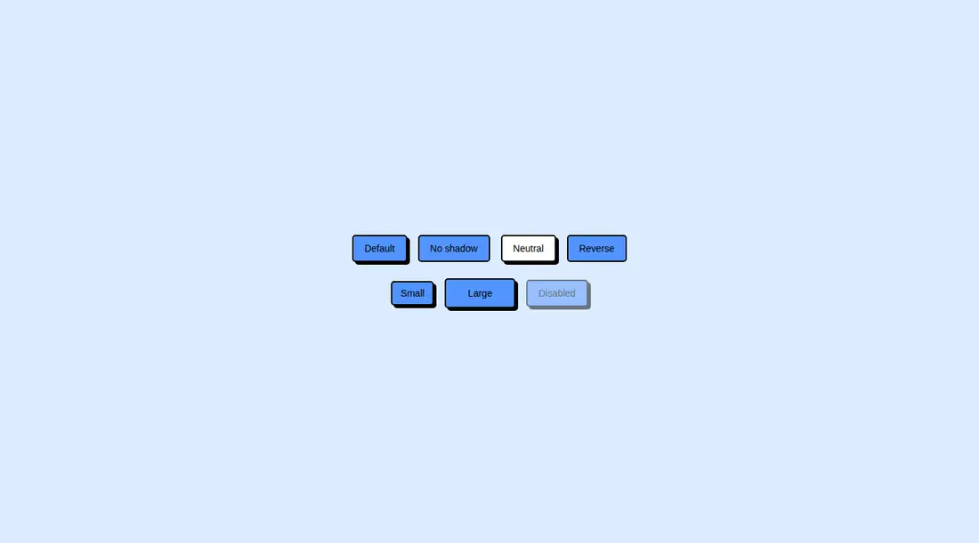 Harness screenshot of neobrutalism-nbutton at 1440 pixels wide