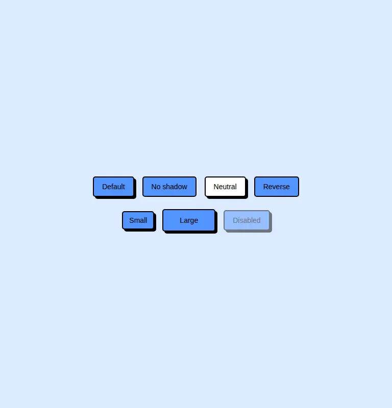 Harness screenshot of neobrutalism-nbutton at 768 pixels wide