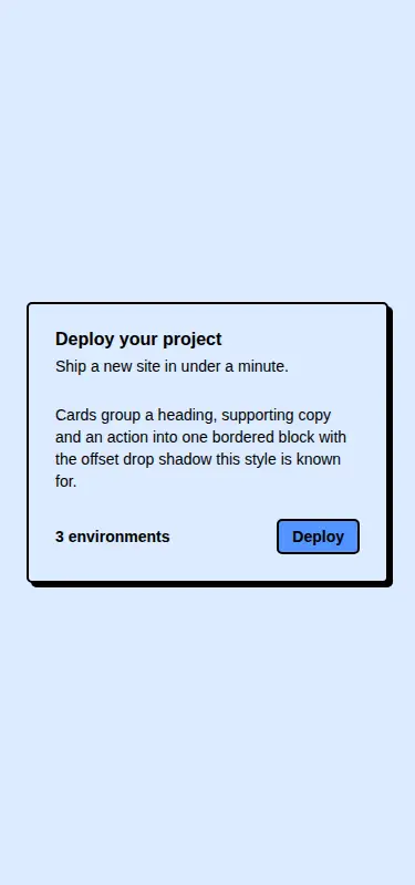 Harness screenshot of neobrutalism-ncard at 375 pixels wide