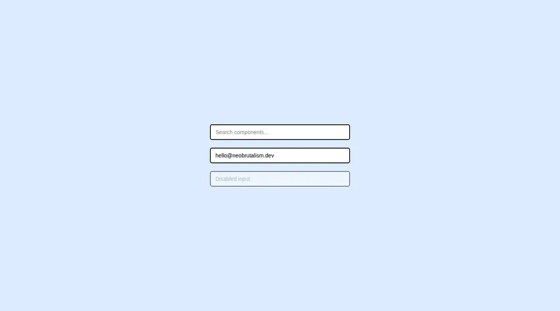 Harness screenshot of neobrutalism-ninput at 1440 pixels wide