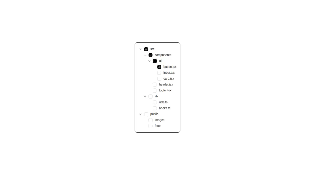 Harness screenshot of ruixen-checkbox-tree at 1440 pixels wide