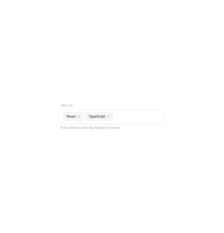 Harness screenshot of ruixen-clean-tag-input at 768 pixels wide