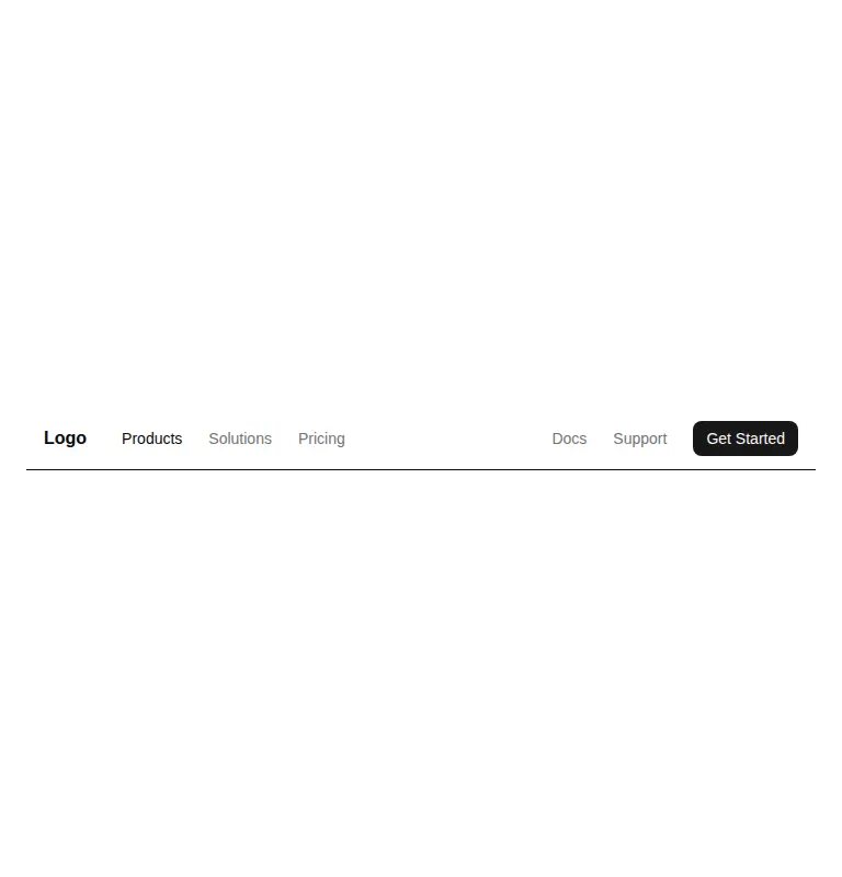 Harness screenshot of ruixen-navbar-split at 768 pixels wide