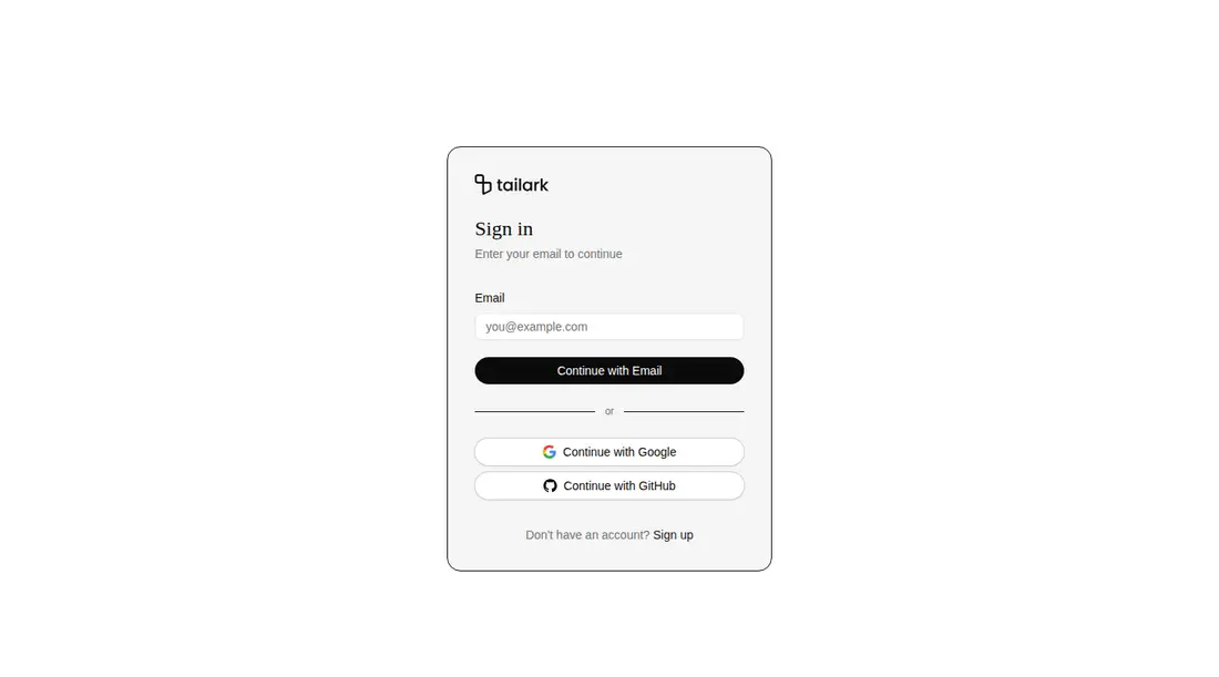 Harness screenshot of tailark-veil-login-2 at 1440 pixels wide