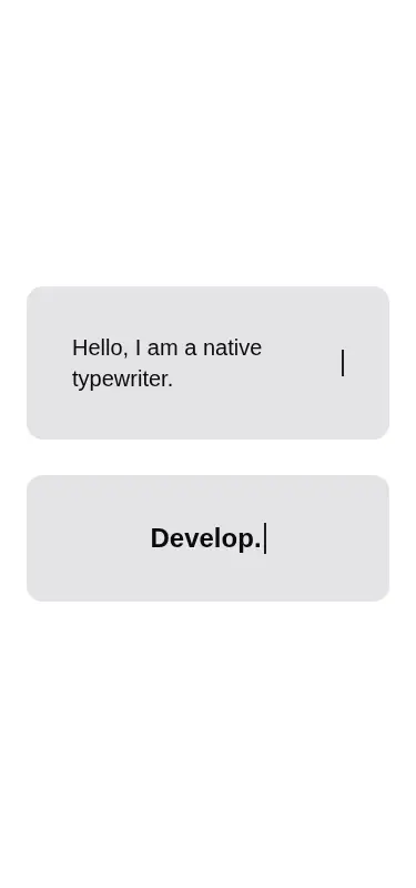 Harness screenshot of tripled-native-typewriter at 375 pixels wide